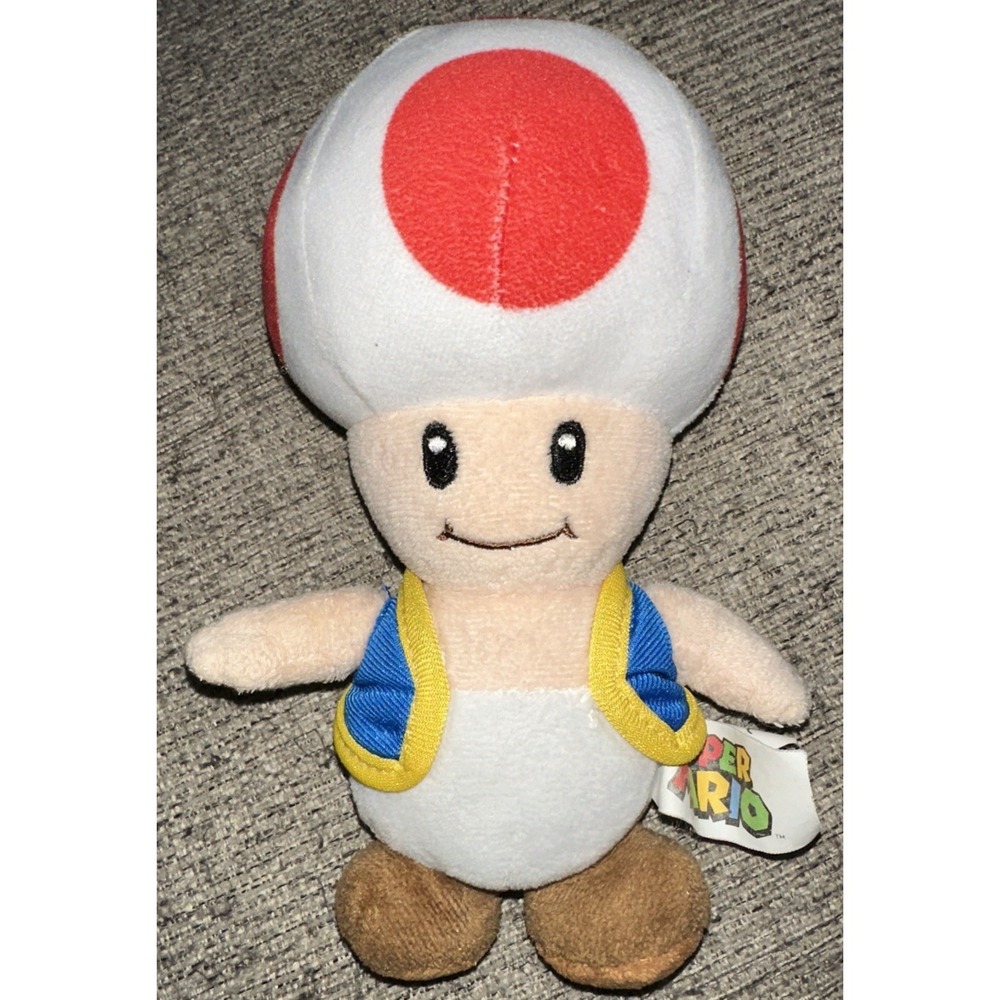 8" Nintendo Official Super Mario Toad Plush Stuffed Toy 2021